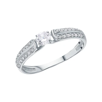 

Silver ring with cubic zirconia sunlight sample 925