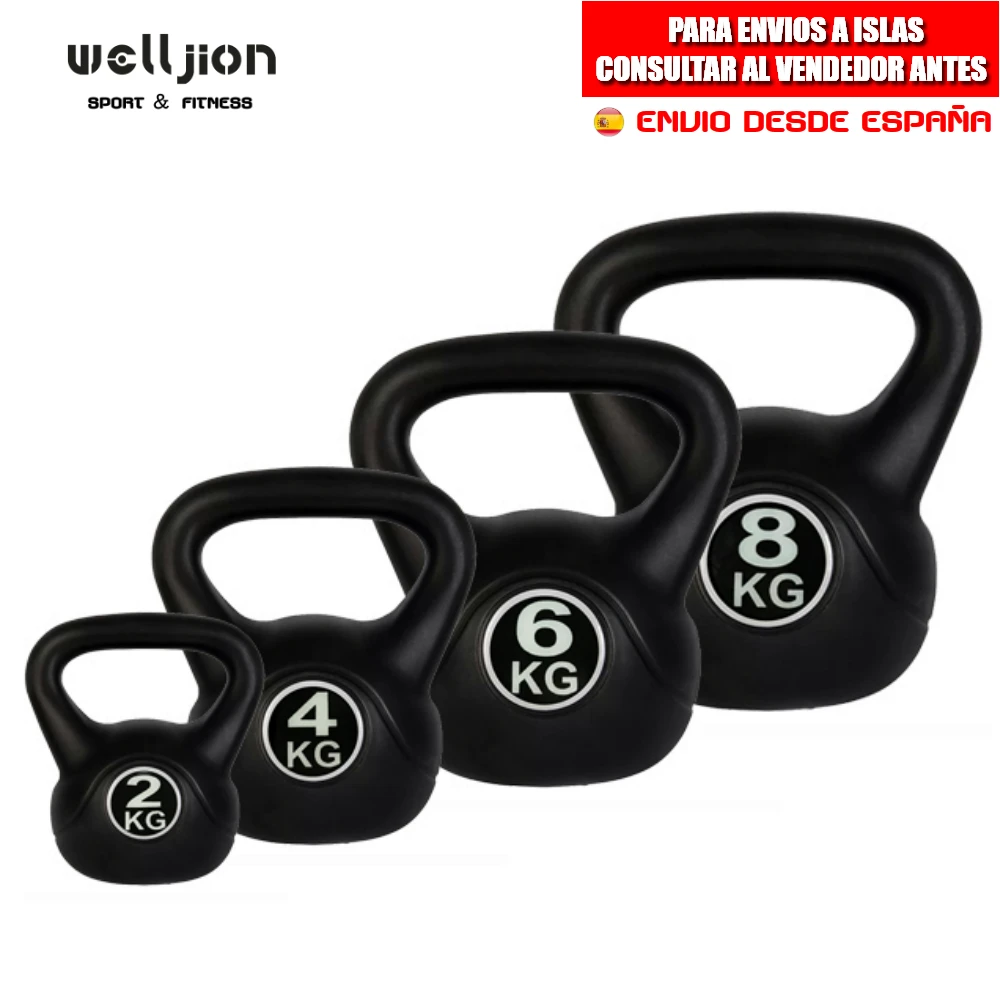 PESA RUSA O KETTLEBELL RECUBIERTO de PVC de 2KG, 14KG
