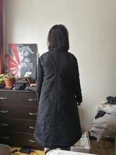 Coat Jacket Cotton-Padded EAM Woman New-Fashion Long-Type Winter Black Stand Lead Regular