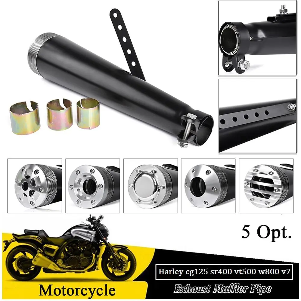 

38/40/43/45mm Retro Cafe Racer Motorcycle Classic Exhaust Pipe Muffler Escape For Harley CG125 SR400 CB500 VT500 W800 V7