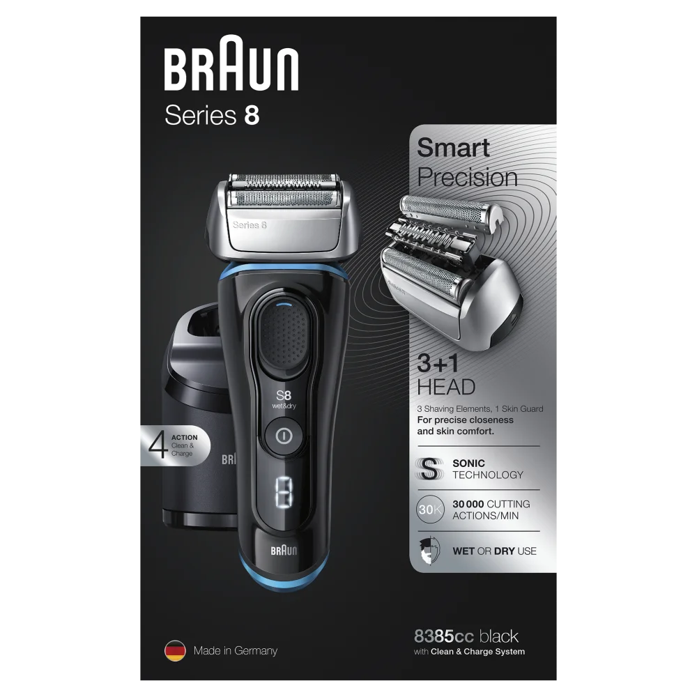 Электробритва Braun Series 8 8385cc со станцией Clean&Charge и тканевым футляром 8385 cc