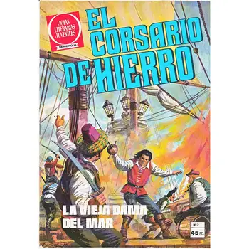 

The iron corsary, Youth Literary jewelry Red Series N. 2, year 1977, ED. BRUGUERA, 2ª ED, variant cover, author AMBROS