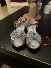 Disney-sandalias de princesa Frozen 2 para niñas, zapatos de cristal, tacón alto, pasarela, espectáculo