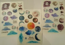 Mohamm 2 hojas Breeze Sweet Rain Series pegatinas decoración Planta Fresca DIY Colegio estacionario tela suministros