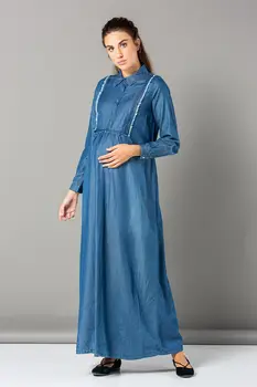 

8620-YARIM PAT EMZİRMELİ PREGNANT MAXİ TENCEL DRESS