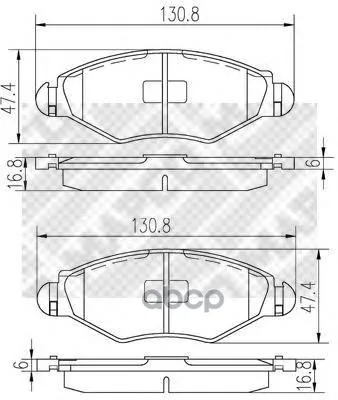 Комплект Передних Тормозных Колодок, Дисковый Тормоз Mapco 6516 Mapco арт. 6516