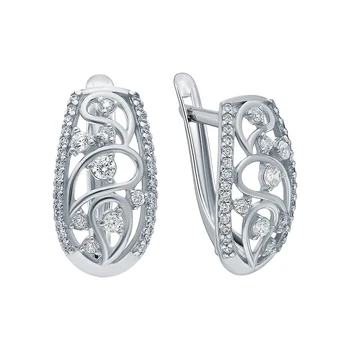 

Silver earrings with cubic zirconia sunlight sample 925 test