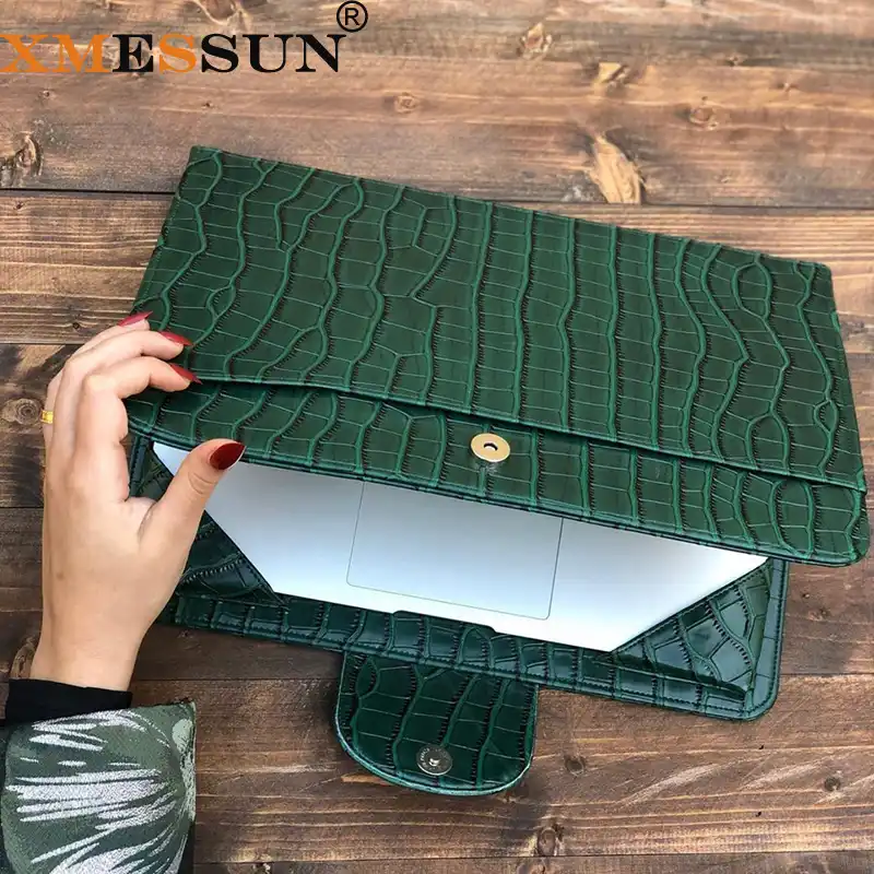 XMESSUN Crocodile Pattern Leather Laptop Sleeve Bag Notebook Case Cover Pouch For 13.3 inches Macbook Air Pro Retina Ins XMESSUN Crocodile Pattern Leather Laptop Sleeve Bag Notebook Case Cover Pouch For 13.3 inches Macbook Air Pro Retina Ins