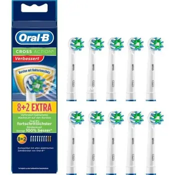 

PACK 8 + 2 BRUSH HEADS REPLACEMENT BRAUN ORA-B EB50AB-10 CROSSACTION-PROTECTION ANTI BACTERIAL