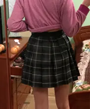 Minifaldas Harajuku de estilo coreano para mujer, faldas Kawaii a la moda, de cintura alta, falda escocesa plisada