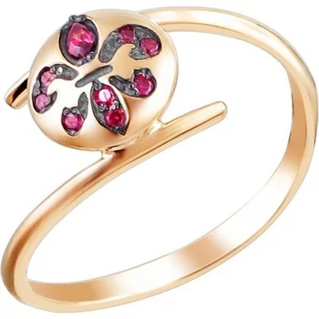 

Esthete ring with 9 cubic zirconia Red Gold