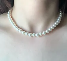 Collares de perlas simuladas con bolas pequeñas para mujer, 5 tamaños, cadena de clavícula femenina, regalos de joyería para el Día de San Valentín
