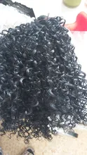 Mágico Pelo Rizado Afro tejido de pelo sintético 16-20 pulgadas 7 unids/lote mechones con cierre encaje africano extensores de cabello para mujer