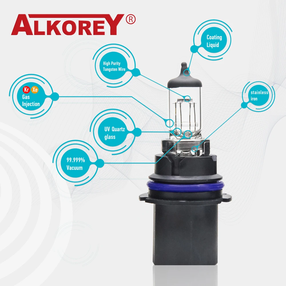 Alkorey 2Pcs 9004 HB1 12V 60/55W Lampen Auto Koplamp Hi/Lo Beam Autolichten halogeen Lampen