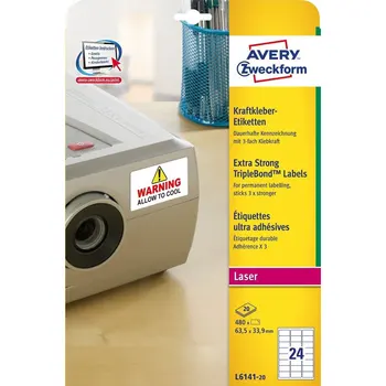 

Avery labels zweckform triple resistance, 63,5X33,9mm, L, 480 Shtu