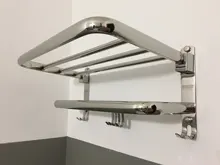 Towel-Holder Can-Be-Folded-Hanger Home-Accessories Stainless-Steel Bathroom Black Wall-Mounted