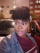 Lidia-Peluca de cabello sintético Afro rizado corto, extensión de cabello, 90g/Ud.