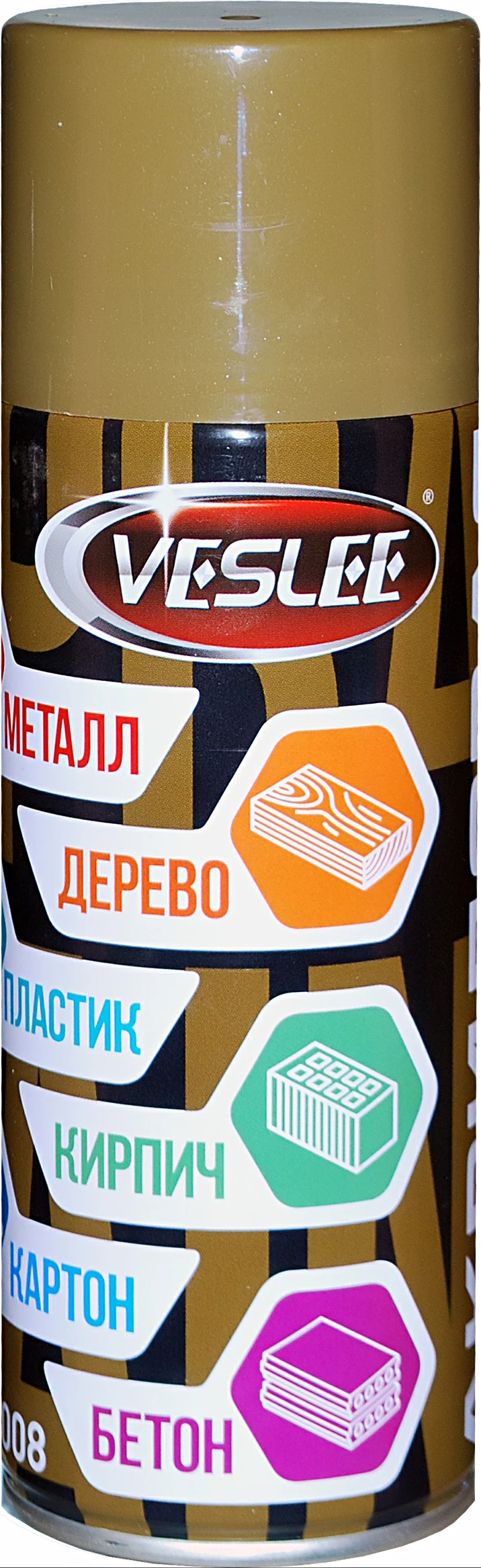 АКРИЛОВАЯ АЭРОЗОЛЬНАЯ КРАСКА VESLEE 520мл 270гр хаки RAL 7008 | Обустройство дома