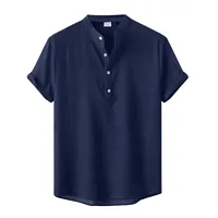 2022 Men's Solid Short Sleeve Shirts Spring And Summer Casual Lapel Large Size Beach Vacation Single-pocket Shirt Men Clothing - Image 4