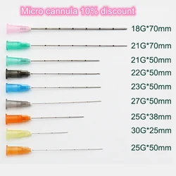 2022 Free Shipping Disposable Fine Micro Cannula For Hyaluronic Acid Filler Injection 18G 21G 22G 23G 25G 27G 30G