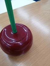 Creative Lovely Cherry Shape Lavatory Brush Toilet Brush & Holder Set (Red)
