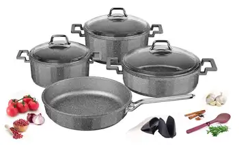 

Cookware Set 4 piece Casting Aluminum Grey Rose Made in Turkey