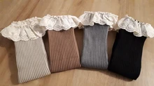 Calcetines de hasta la rodilla para bebé y niña, calcetines para infantes, calentador de piernas, algodón sólido, bonitos, para 0-8 años