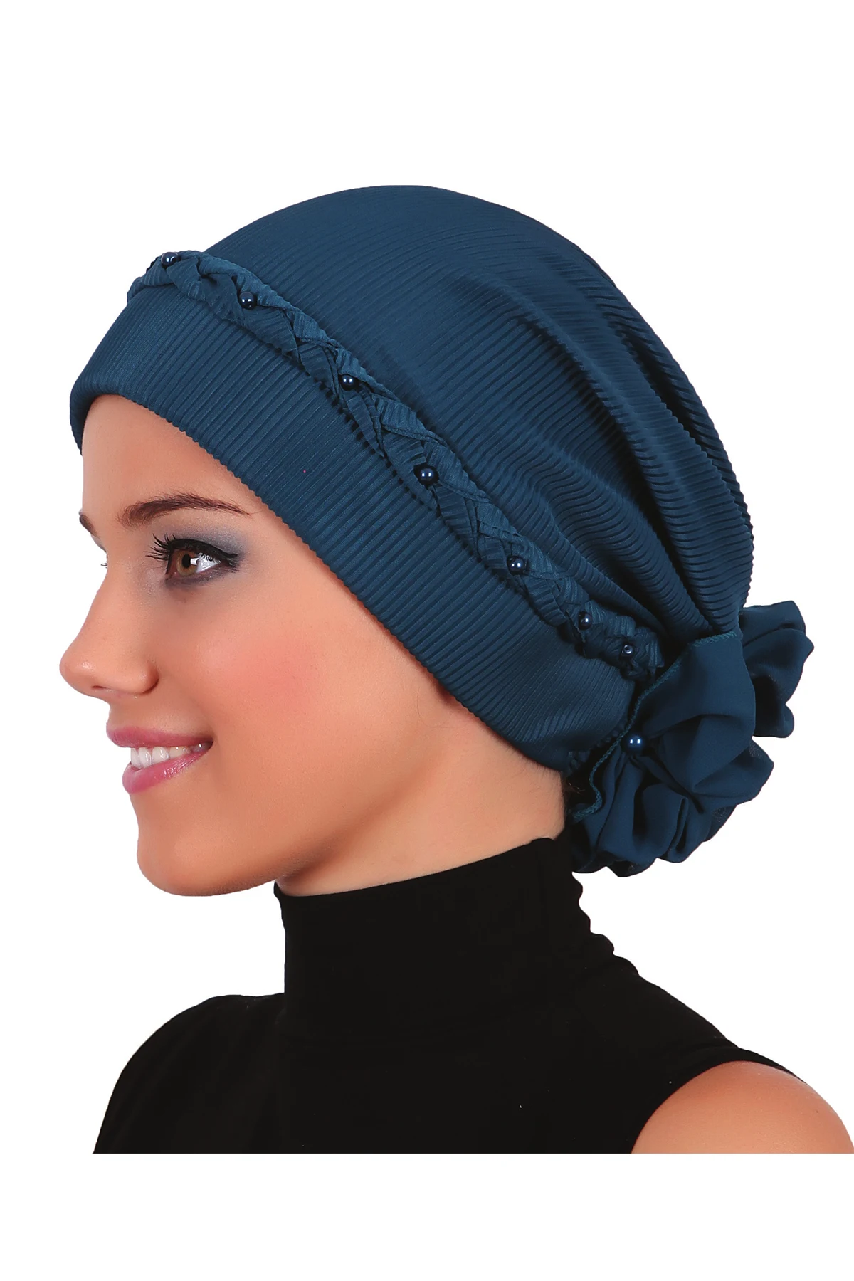 nova moda plissado torcido pronto feito turbante hijab gorro cachecol boné de câncer especial feminino produto boina bandana muçulmano grânulo pérola abaya