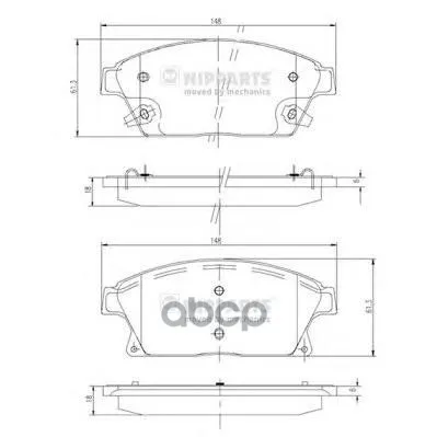Колодки Тормозные Chevrolet Cruze/Opel Astra J 16" 10- Передние Nipparts N3600915 Nipparts арт. N3600915