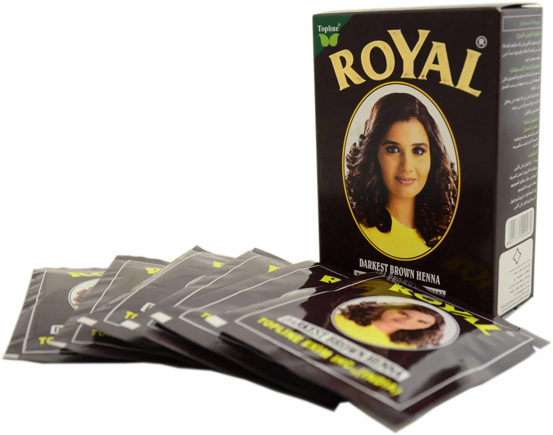 Хна &quotRoyal" Darknest Brown (тёмно коричневая) в коробке 7 пакетиков по 10 гр | Красота и