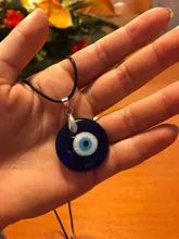 Collar con colgantes de cristal azul para hombre y mujer, colgante de ojo malvado de 30mm, accesorios de joyería, 1 unidad