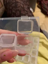 Mordoa-caja de almacenamiento de cuentas de plástico transparente con 28 ranuras, caja organizadora para herramientas de manicura de decoración de uñas, expositor de joyería