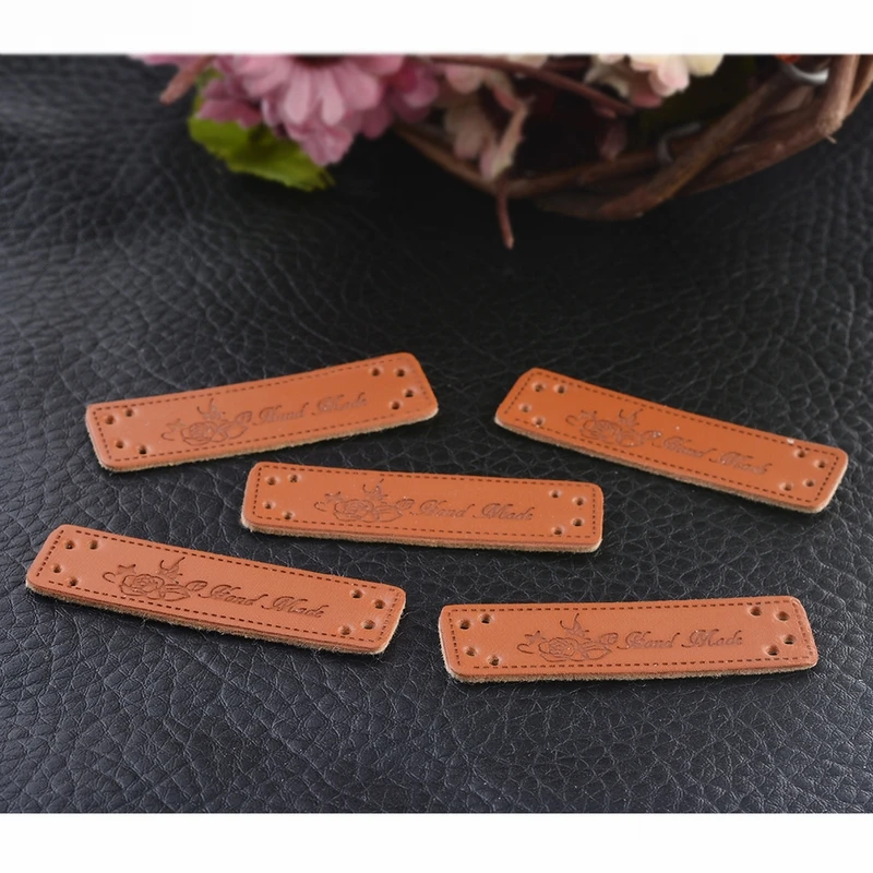 Коричневая одежда из искусственной кожи этикетки l этикетка ручной работы DIY шитье ремесло патч Одежда Этикетка