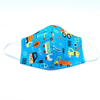 

Car cartoon face mask for boy and girl reusable washable fabric with original design, opening for filter.