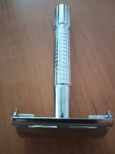 Afeitadora de seguridad para hombre, afeitadora Manual tradicional de doble filo cromado, afeitadora de seguridad + 1 hoja + 1 Estuche De Viaje profesional para el cuidado del cabello y la barba