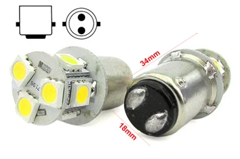 

2 Led lamps boat nautical BA15D B15D cool white 12V-24V 2W No Polarita straight feet 8 smd 5050 bayonet G18
