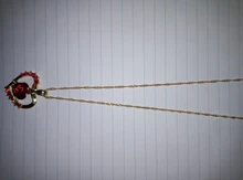 Nuevo amor corazón rojo rosa colgante, collar de mujer Color dorado para señorita gargantilla collar de joyería de moda para el Día de San Valentín regalo