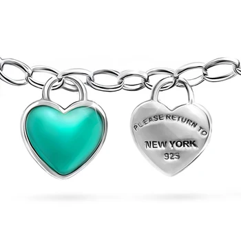 

Bracelet Sunduk of silver "two hearts of lovers" turquoise