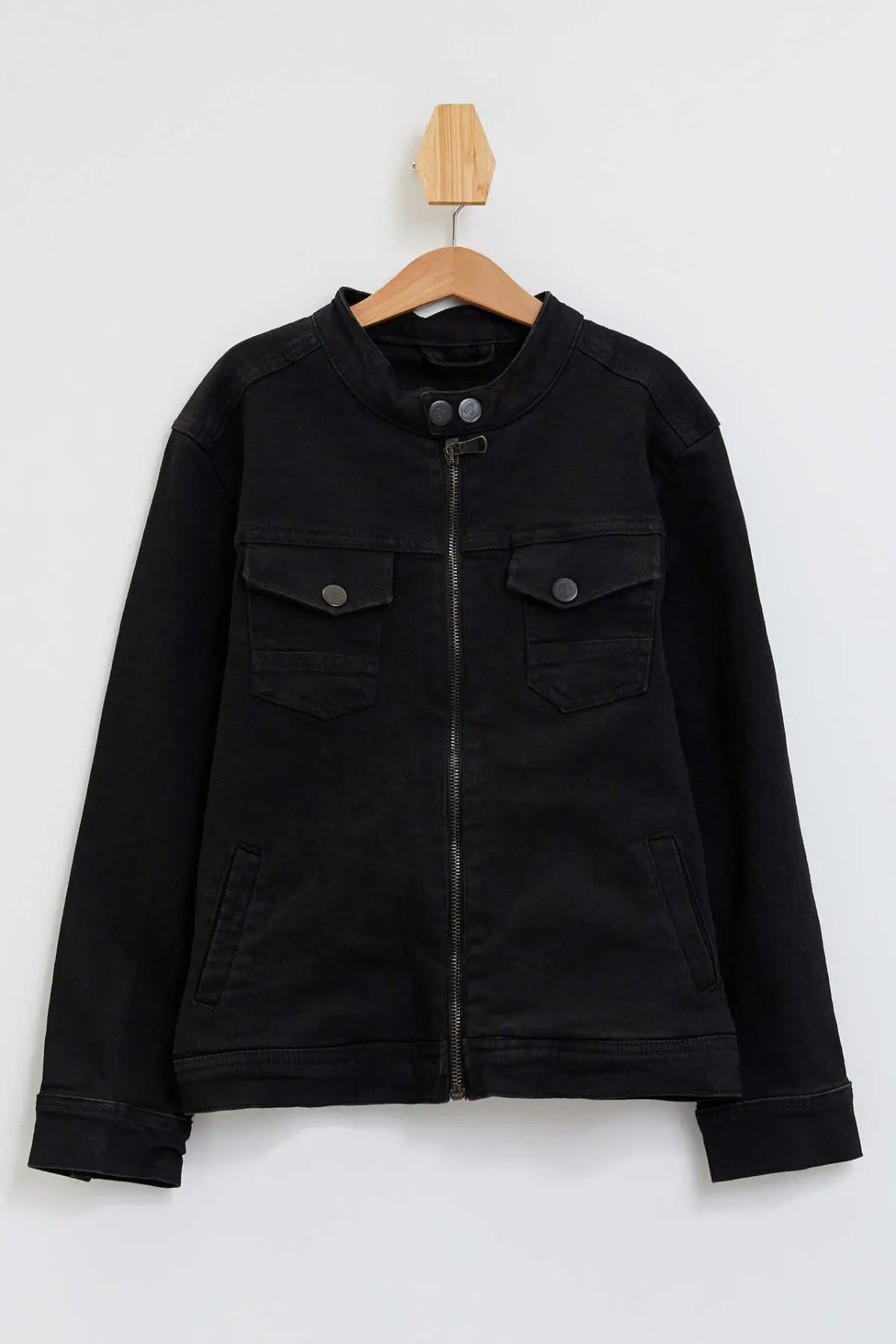 

DeFacto Casual Boys Crewneck Solid Color Jean Jackets Button Pocket Leisure Denim Coat Boy Autumn - K9756A619AU
