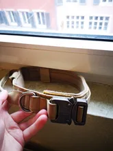 Collar de perro personalizado con grabado de nombre libre, hebilla de Metal fuerte, táctico, perro militar, con mango de Control, liberación rápida