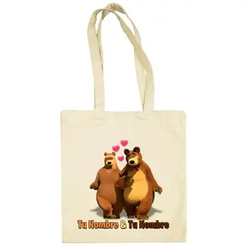 

Cloth bag Valentine couple bears customizable with name