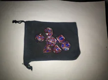 Pouch Dice-Set Games Rpg-Board Dados Drawstring Dnd Rol Metal D20 D10 D6 7pcs D8 D4 Soft