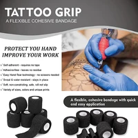 1 pièces ruban noir tatouage poignée pansement Sport Wrap bande auto-adhésif élastique pansement bande tatouage Permanent maquillage accessoires 3
