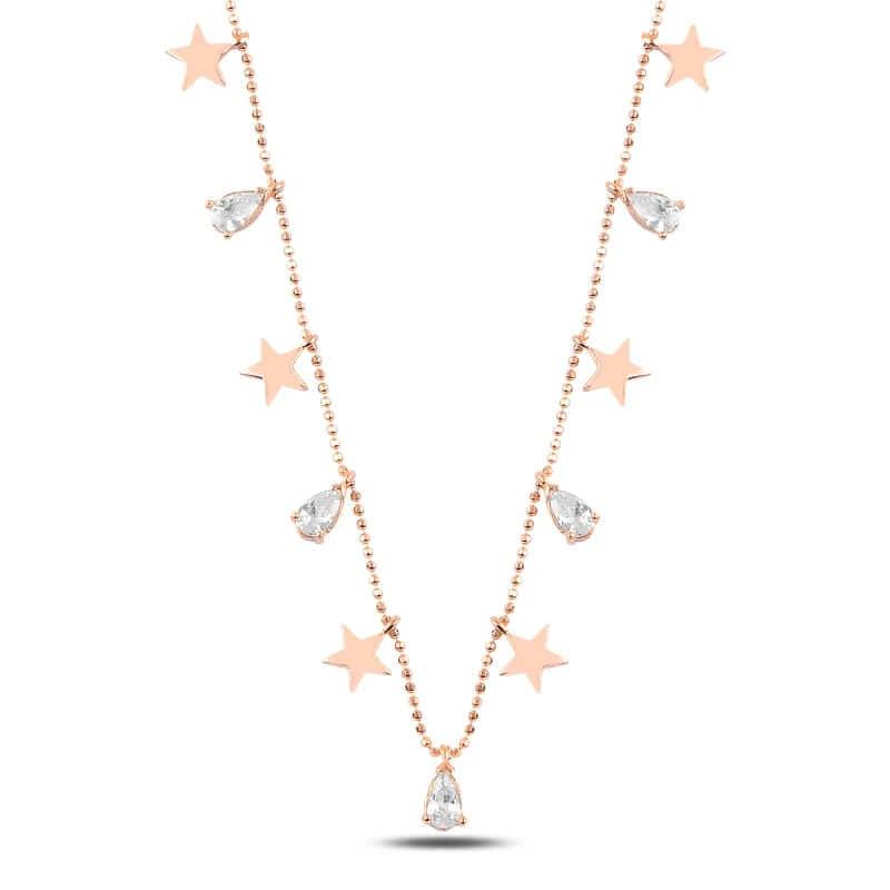 

Silver 925 Sterling Drop Zircon Cubic Zirconia Dangle Necklace