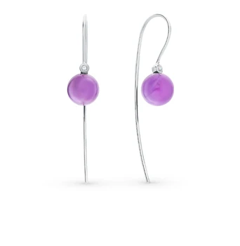 

Silver earrings with amethyst and cubic zirconia sunlight sample 925