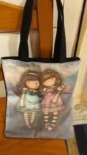 Bolso de diseñador para mujer, bolsa de hombro de lona duradera de alta calidad con estampado de dibujos animados, bolso escolar para chicas
