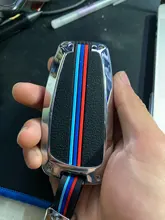 Aleación Galvanizada coche llave inteligente Fob caso de la cubierta de la piel para BMW Serie 3 4 5 320i 530i 550i F20 F21 F30 F31 F25 F01 F02 coche caso clave