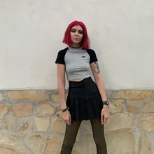 Short Skirt School-Uniform High-Waisted A-Line Cute Sweet Solid Pleated Spring Zipper