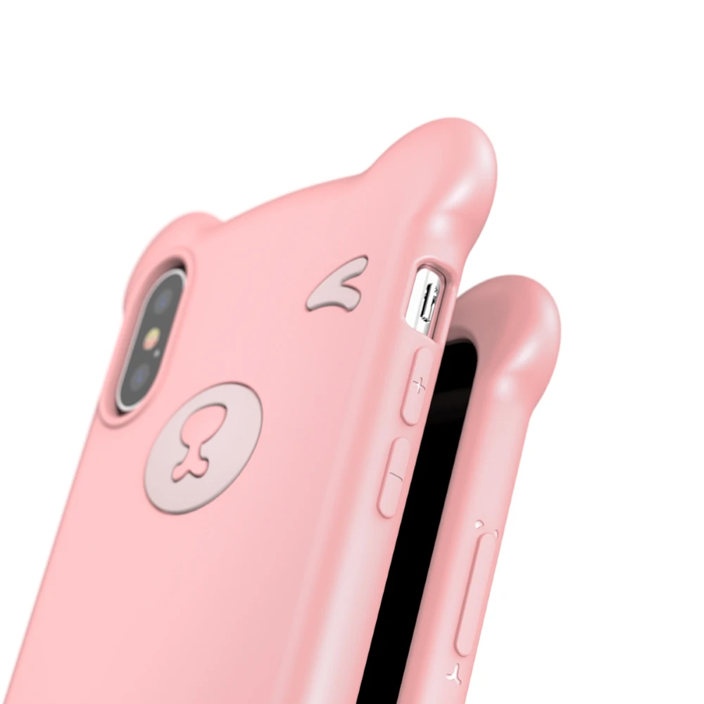 Чехол Baseus Bear Silicone Case For iPXSm 6.5 WIAPIPH65-BE04(Розовый