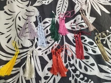 30 unidades/lote de cuerda colgante de 70mm con flecos y borlas de seda, colgante para pendientes, collares, fabricación de joyas, suministros de accesorios